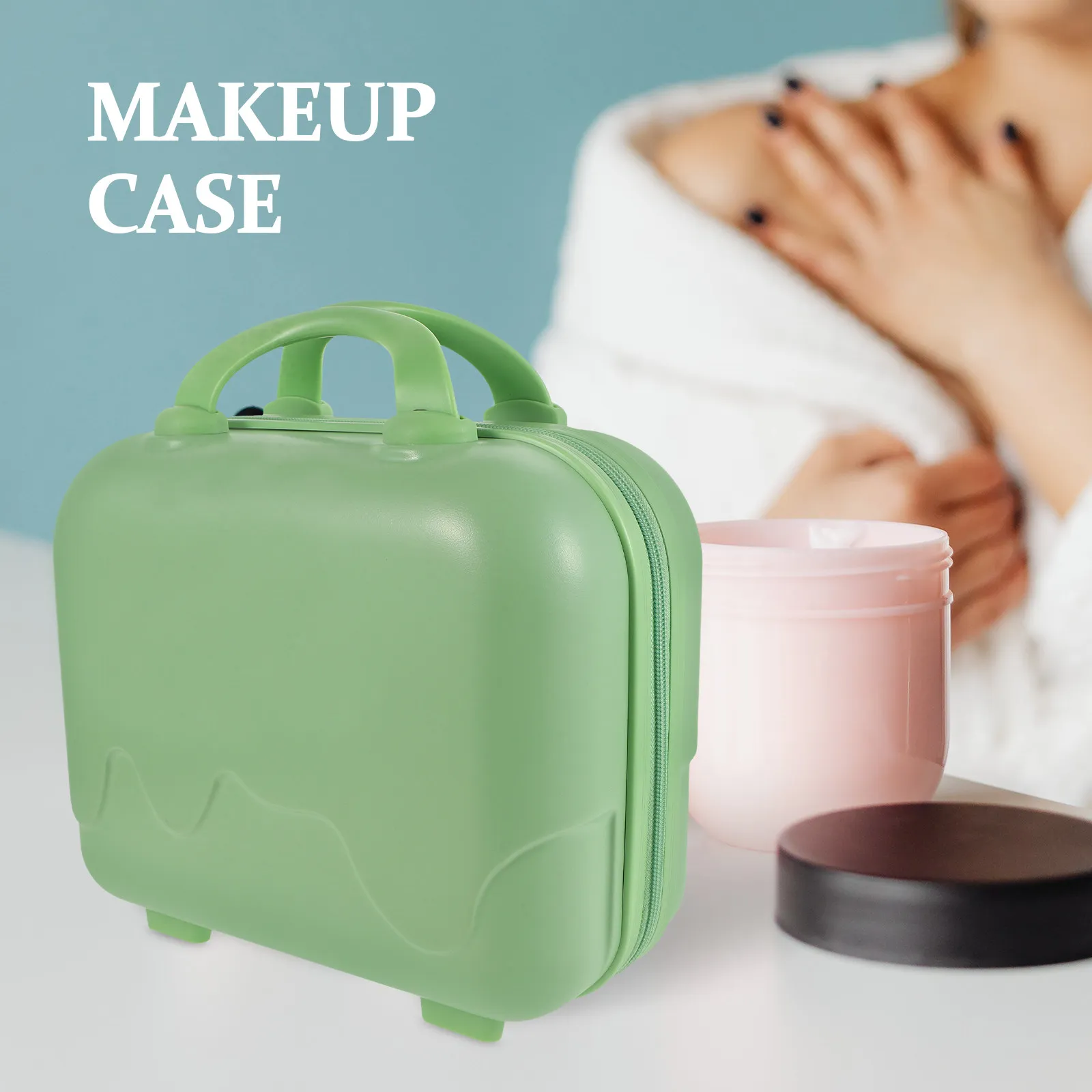 Light Green Travel Makeup Bag Hard Shell Case Portable Organizer Elastic Strap Vanity Suitcase Large Capacity
Light Green Travel Makeup Bag Hard Shell Case Portable Organizer Elastic Strap Vanity Suitcase Large Capacity