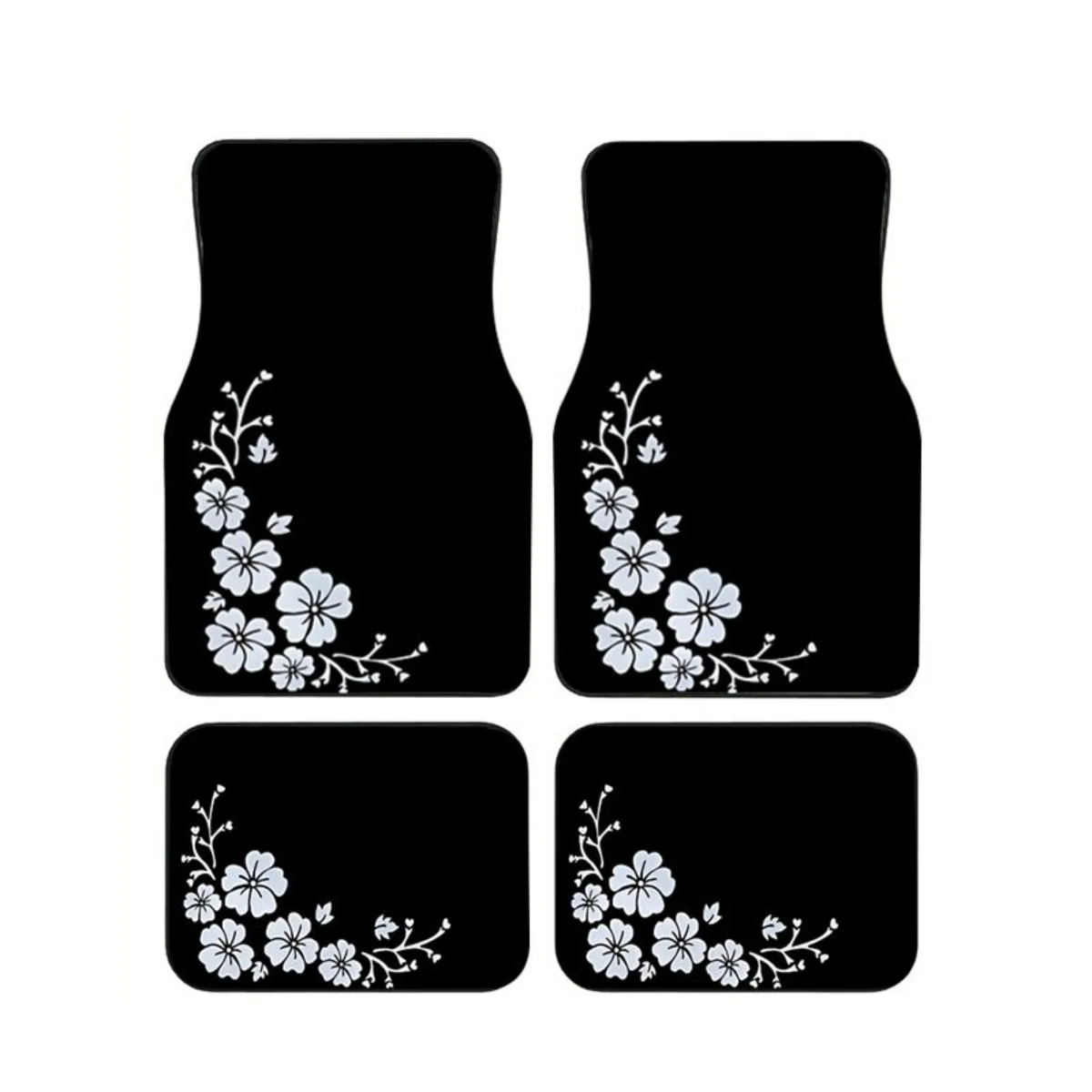 Black Background Side White Cherry Blossom Floral Car Floor Mats 4PCS Universal Waterproof Anti Slip Cute Minimal Auto Foot Pads
Black Background Side White Cherry Blossom Floral Car Floor Mats 4PCS Universal Waterproof Anti Slip Cute Minimal Auto Foot Pads