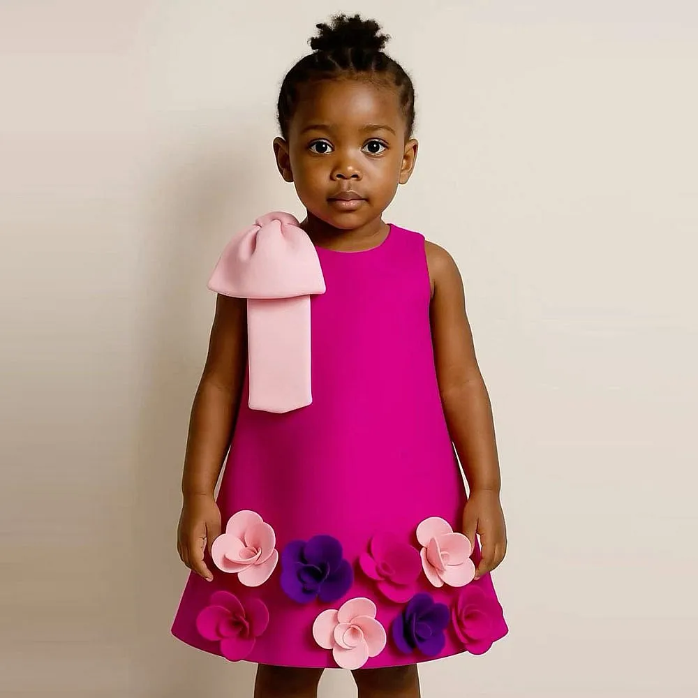 Fuchsia Cute Kids Party Dresses With Handmade Flowers O Neck Big Bow Little Girls Birthday Dress Christmas Kids Holiday Gowns
Fuchsia Cute Kids Party Dresses With Handmade Flowers O Neck Big Bow Little Girls Birthday Dress Christmas Kids Holiday Gowns