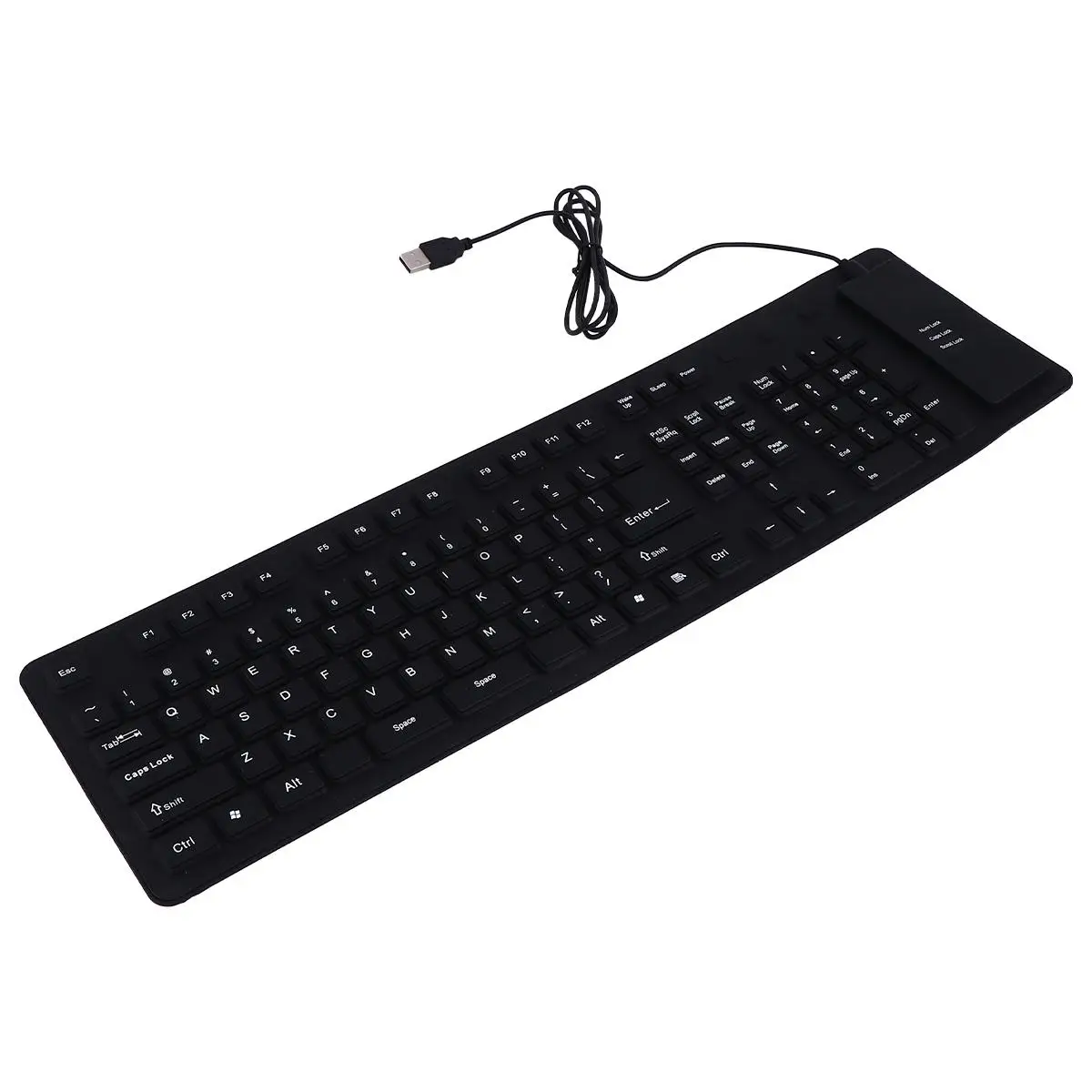 Ultra Thin 109 Keys Black Keyboard Waterproof Foldable Portable USB Silica Gel External Computer Accessories
Ultra Thin 109 Keys Black Keyboard Waterproof Foldable Portable USB Silica Gel External Computer Accessories