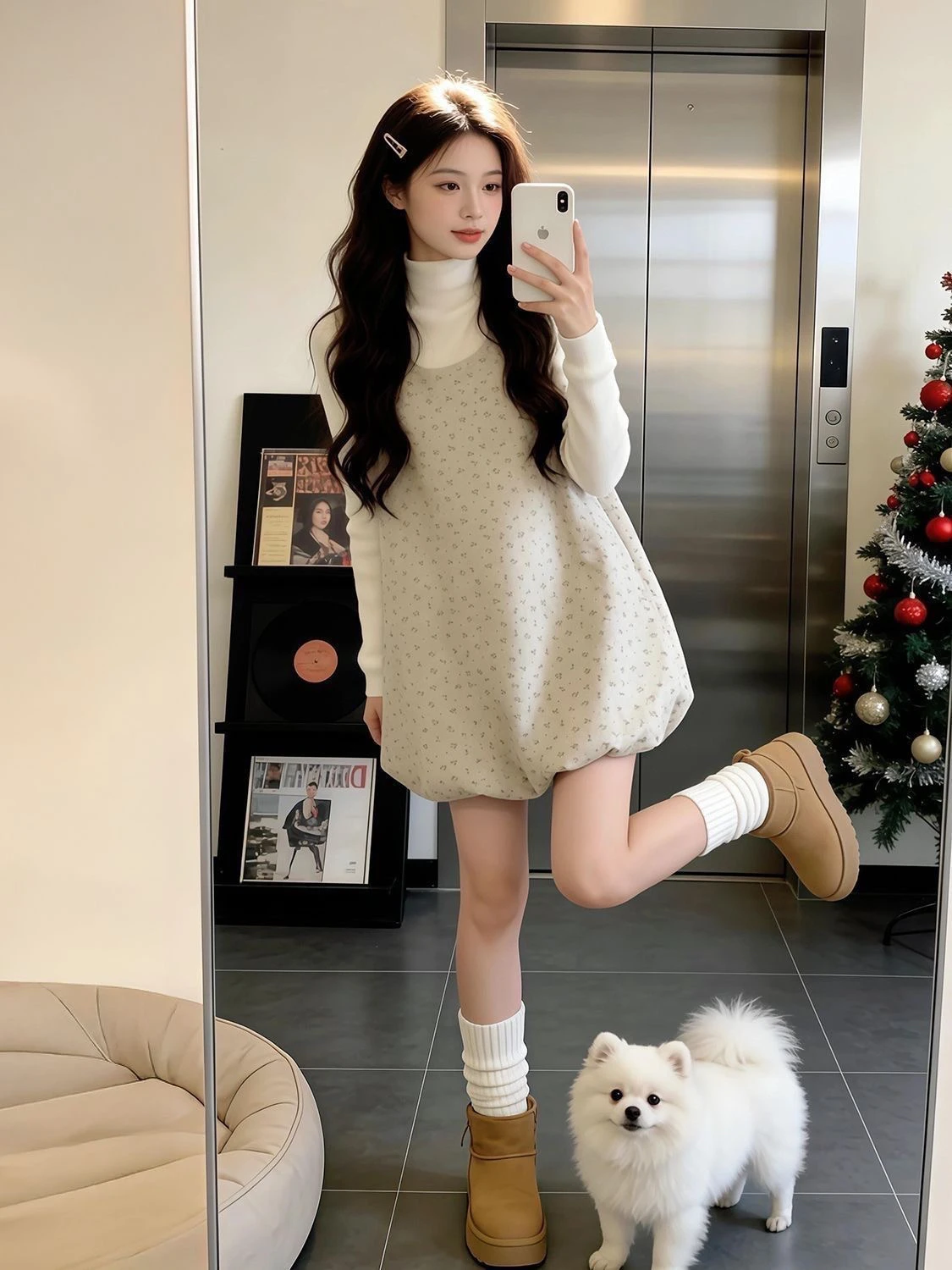 Floral Print U-Neck Sleeveless Vest Dress with Long Sleeve Thermal Wear Two-Piece Set Women's Fashion Spring Collection
Floral Print U-Neck Sleeveless Vest Dress with Long Sleeve Thermal Wear Two-Piece Set Women's Fashion Spring Collection
