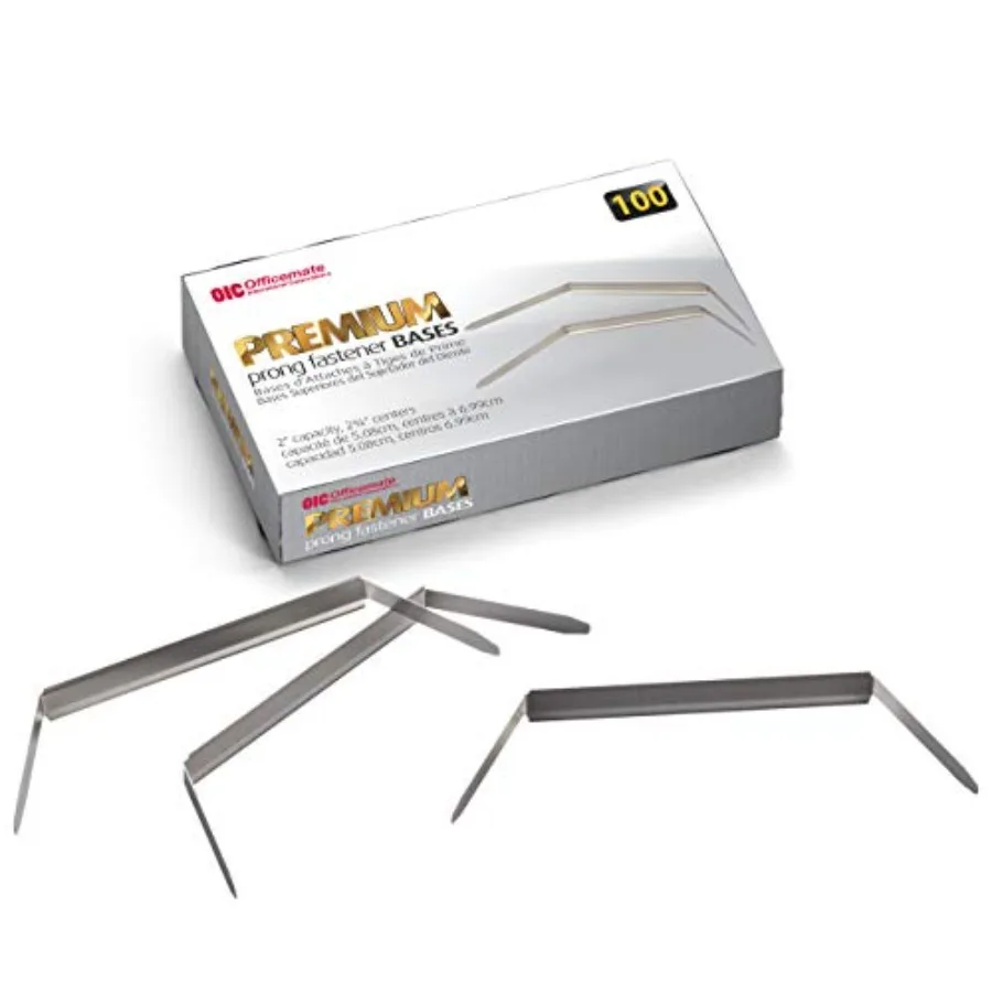 Premium Prong Fasteners, Base Only, 2 inch Capacity, 2.75-Inch Base, Box of 100 99714
Premium Prong Fasteners, Base Only, 2 inch Capacity, 2.75-Inch Base, Box of 100 99714
