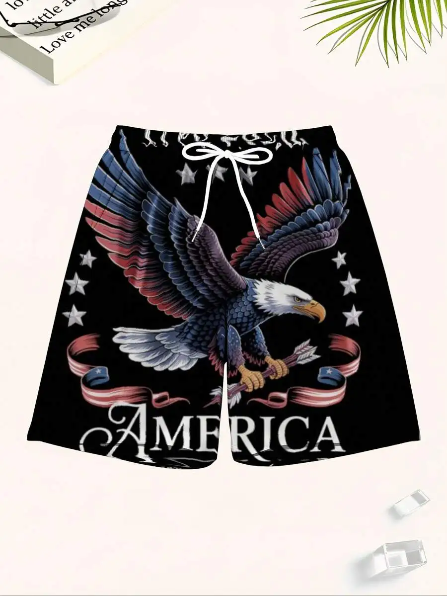 Patriotic Eagle Print Swim Trunks Men Beach Shorts With Stars And Stripes
Patriotic Eagle Print Swim Trunks Men Beach Shorts With Stars And Stripes