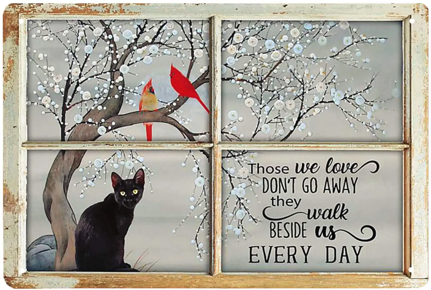 Super durable Black Cat and Cardinal Bird Tin Sign Vintage Bar Cave Home Wall Decoration 8x12 Inch Those We Love Dont Go Away
Super durable Black Cat and Cardinal Bird Tin Sign Vintage Bar Cave Home Wall Decoration 8x12 Inch Those We Love Dont Go Away