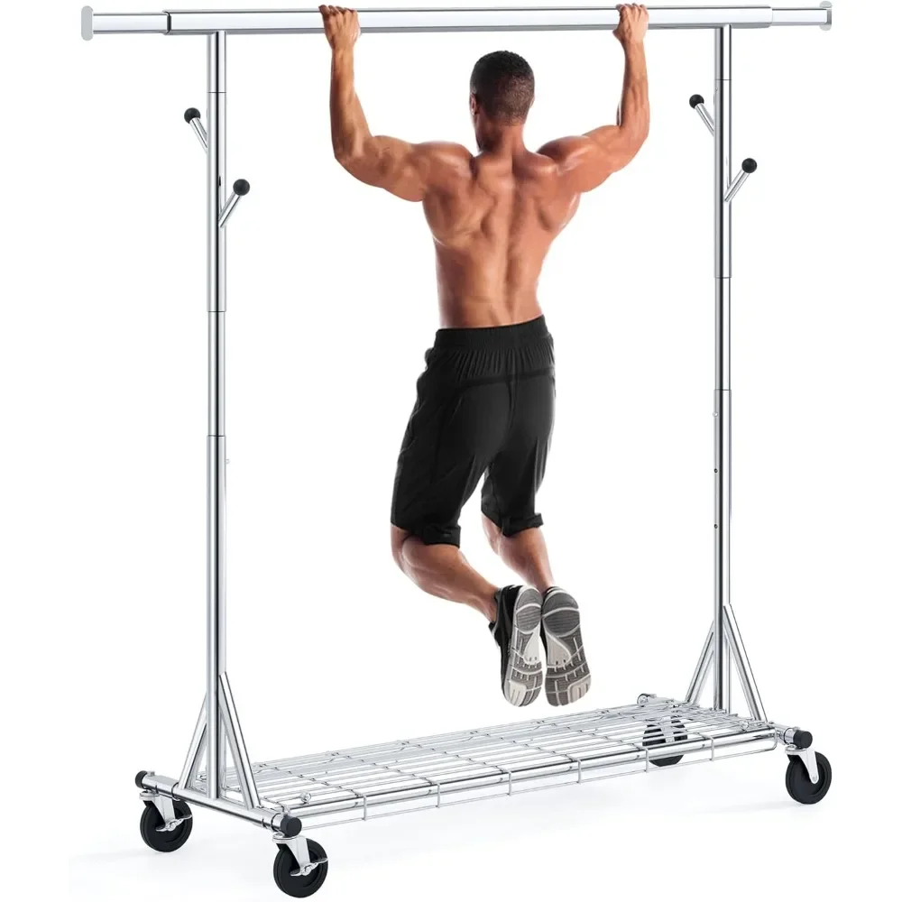 480 Pound Metal Hanger, Hanging 200 Pieces of Clothes on Wheels, Foldable and Portable Adjustable Hanger
480 Pound Metal Hanger, Hanging 200 Pieces of Clothes on Wheels, Foldable and Portable Adjustable Hanger