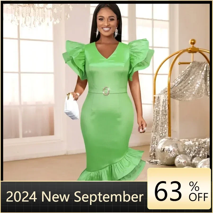 Customized Customized Green African Dresses for Women Summer Fashion Short Sleeve V-neck Party Evening Midi Bodycon Dress Dashi
Customized Customized Green African Dresses for Women Summer Fashion Short Sleeve V-neck Party Evening Midi Bodycon Dress Dashi