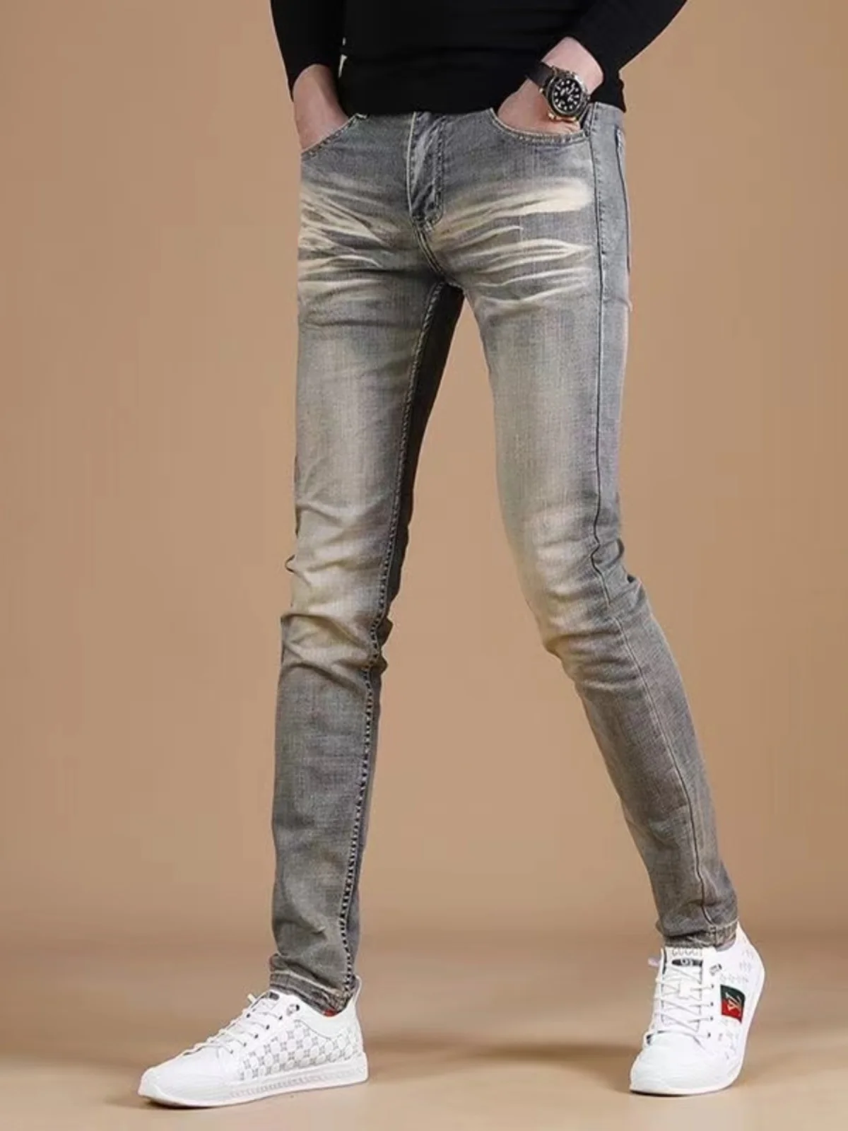 Retro Distressed Denim Jeans Men's Trendy Brand Slim Fit Elastic Long Pants Autumn Winter Style Workwear Casual Trousers
Retro Distressed Denim Jeans Men's Trendy Brand Slim Fit Elastic Long Pants Autumn Winter Style Workwear Casual Trousers