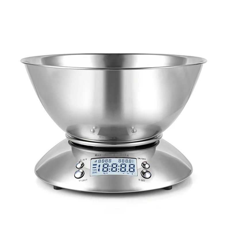 High Quality Stainless Steel Digital Kitchen Scale Kitchen Scale 5 kg with Removable Bowl
High Quality Stainless Steel Digital Kitchen Scale Kitchen Scale 5 kg with Removable Bowl