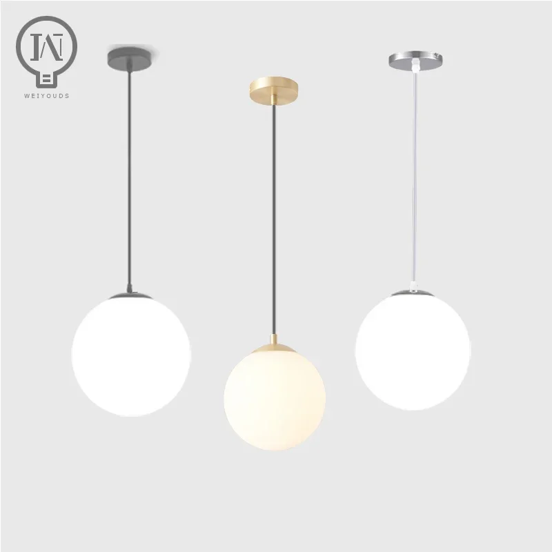 Gold/Black/silv Glass Ball Pendant Lights White Globe Hanging Lamps Bar Restaurant Deco Luminaire Bedroom Light E27 Pendant Lamp
Gold/Black/silv Glass Ball Pendant Lights White Globe Hanging Lamps Bar Restaurant Deco Luminaire Bedroom Light E27 Pendant Lamp