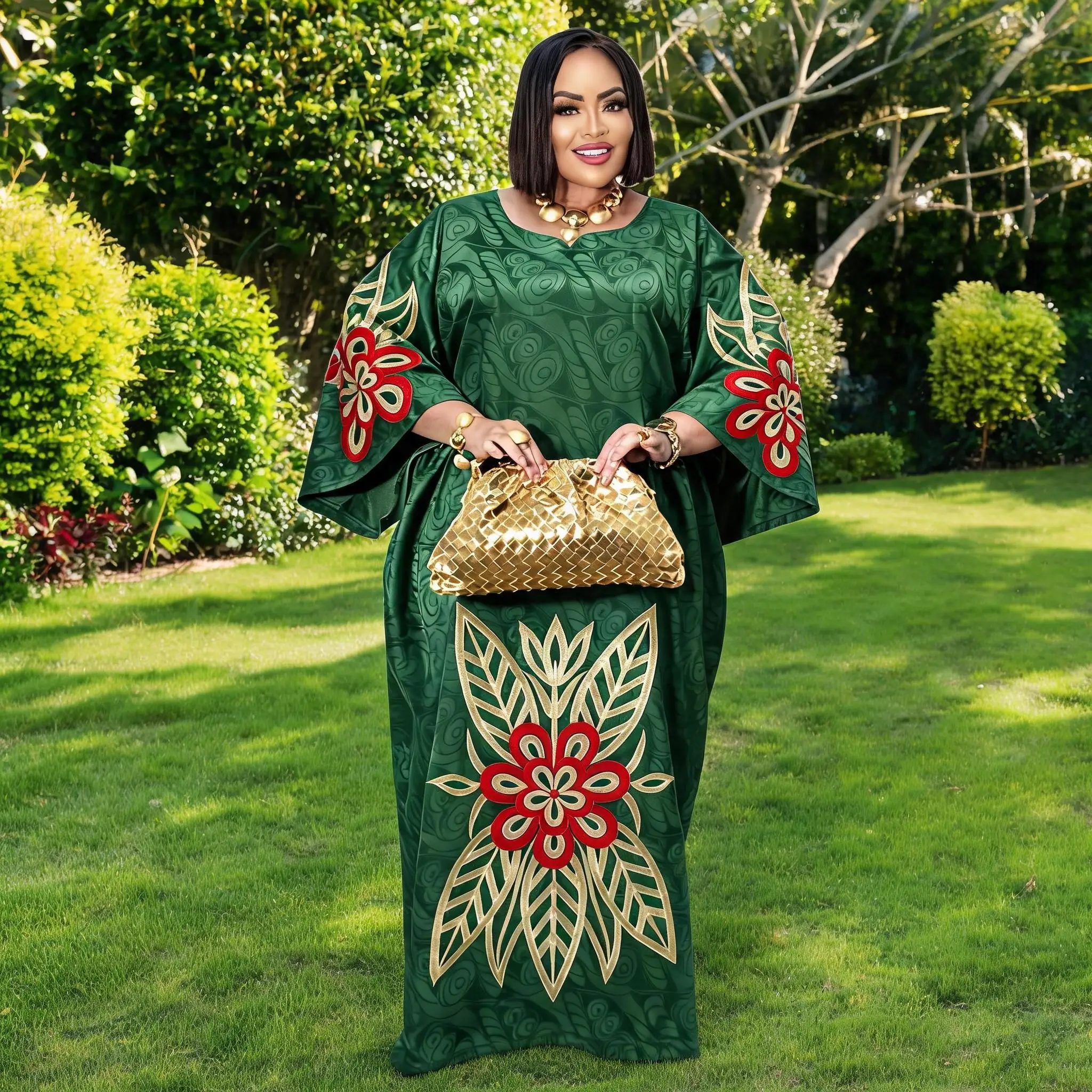 African Dresses For Women Plus Size Bazin Riche Embroidery Design Long Dress With Scarf
African Dresses For Women Plus Size Bazin Riche Embroidery Design Long Dress With Scarf