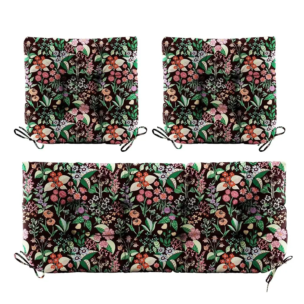 3 Pieces Outdoor Chair Cushions Set–Waterproof Tufted Cushions With Ties For Patio Coversation, Loveseat & Bench, 44""X19""X5""
3 Pieces Outdoor Chair Cushions Set–Waterproof Tufted Cushions With Ties For Patio Coversation, Loveseat & Bench, 44""X19""X5""