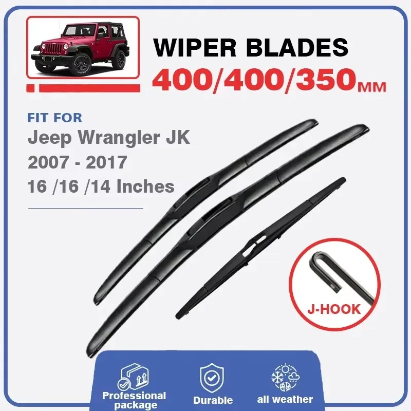 Front Rear Wiper Blades for Jeep Wrangler JK 2007-2017 Windscreen Window Windshield Car Accessories 2008 2009 2015 2016 Brushes
Front Rear Wiper Blades for Jeep Wrangler JK 2007-2017 Windscreen Window Windshield Car Accessories 2008 2009 2015 2016 Brushes