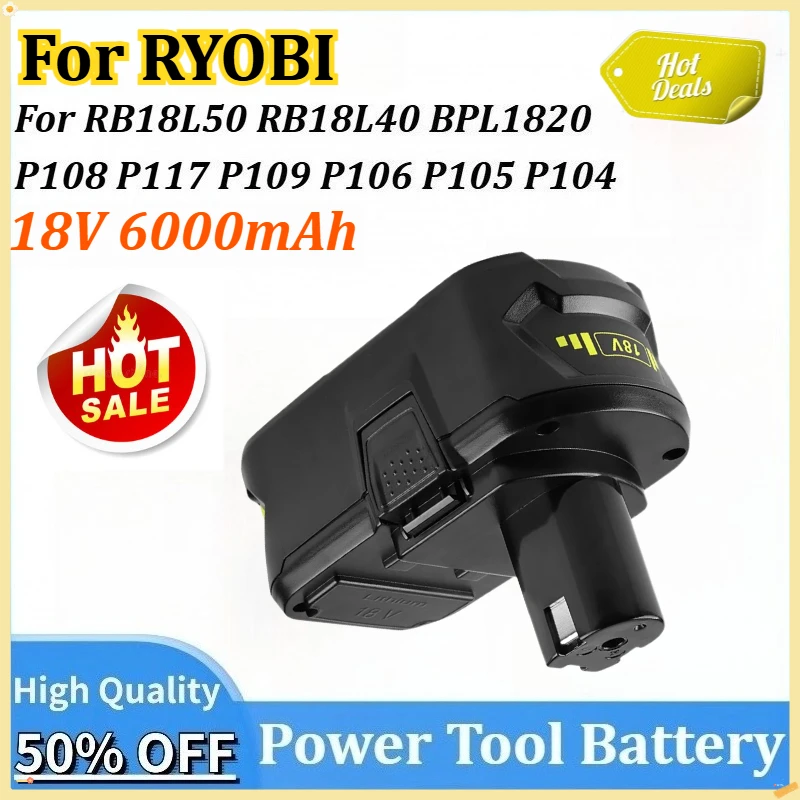 18V 6000mAh for RYOBI P108 One+ Plus Battery with Charger 18 Volt Lithium-Ion Power Tools P103 P108 RB18L50 P104 P107 RB18L20
18V 6000mAh for RYOBI P108 One+ Plus Battery with Charger 18 Volt Lithium-Ion Power Tools P103 P108 RB18L50 P104 P107 RB18L20