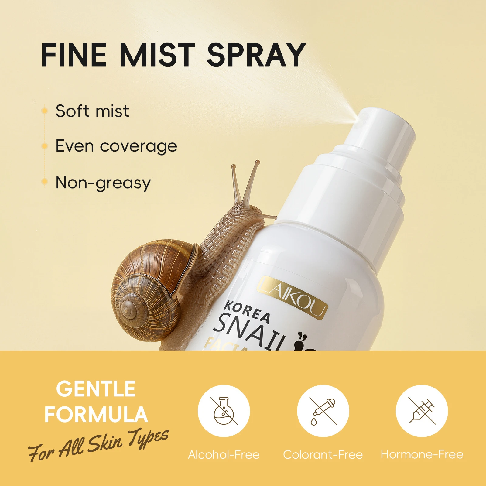 Snail Moisturizing Facial Spray 100ml Hydrating Refreshing Toner Mist Deep Nourish Dry Skin Portable Face Care Spray Daily
Snail Moisturizing Facial Spray 100ml Hydrating Refreshing Toner Mist Deep Nourish Dry Skin Portable Face Care Spray Daily
