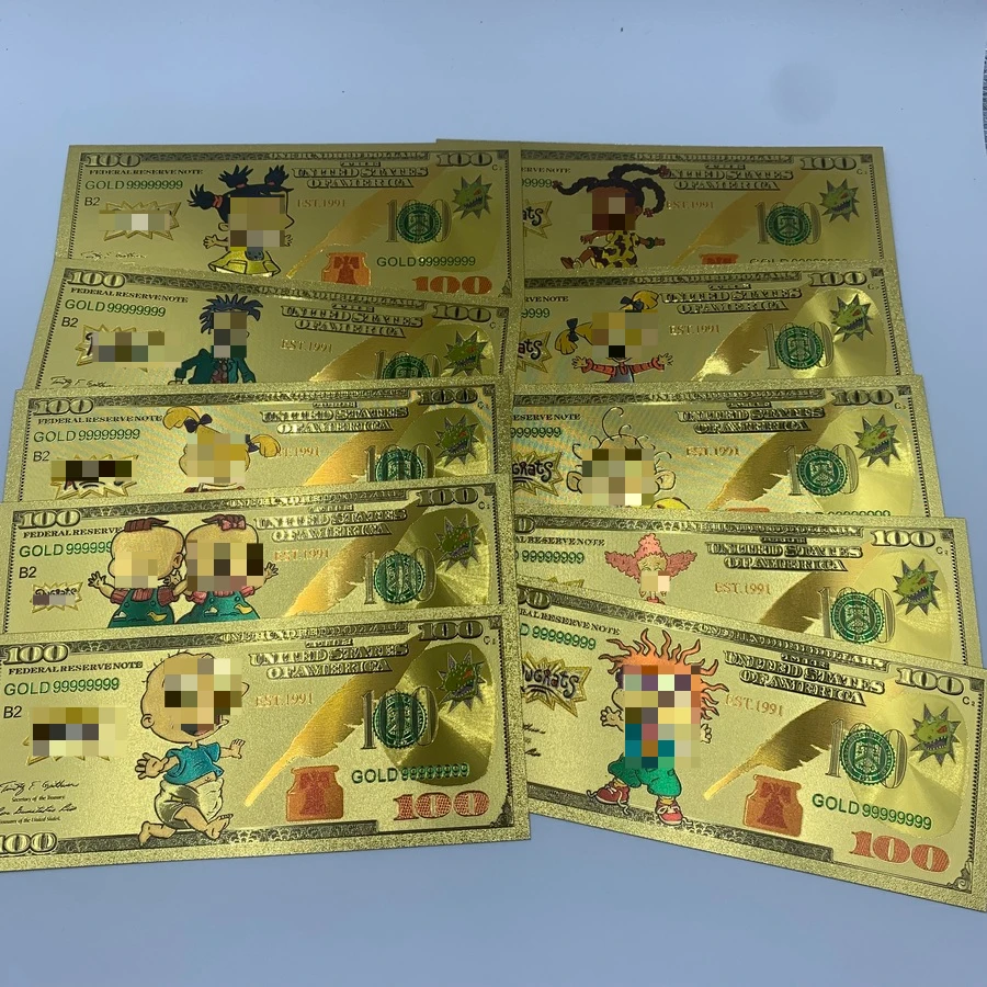 10pcs Cartoon serie gold plated Commemorative banknote US funny anime souvenir plastic golden card collection
10pcs Cartoon serie gold plated Commemorative banknote US funny anime souvenir plastic golden card collection