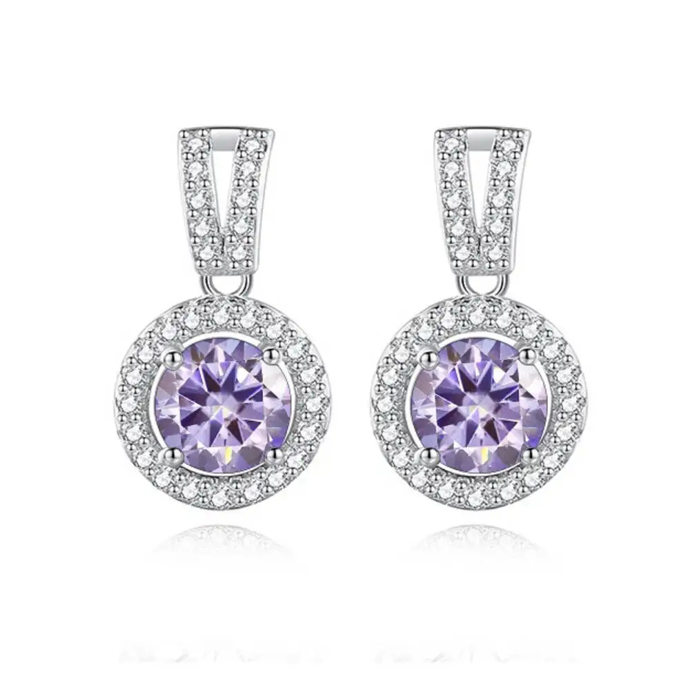 925 Sterling Silver Round Halo Drop Dangle Earrings D VVS1 Moissanite Multi Color Center Stone Fine Jewelry For Women
925 Sterling Silver Round Halo Drop Dangle Earrings D VVS1 Moissanite Multi Color Center Stone Fine Jewelry For Women