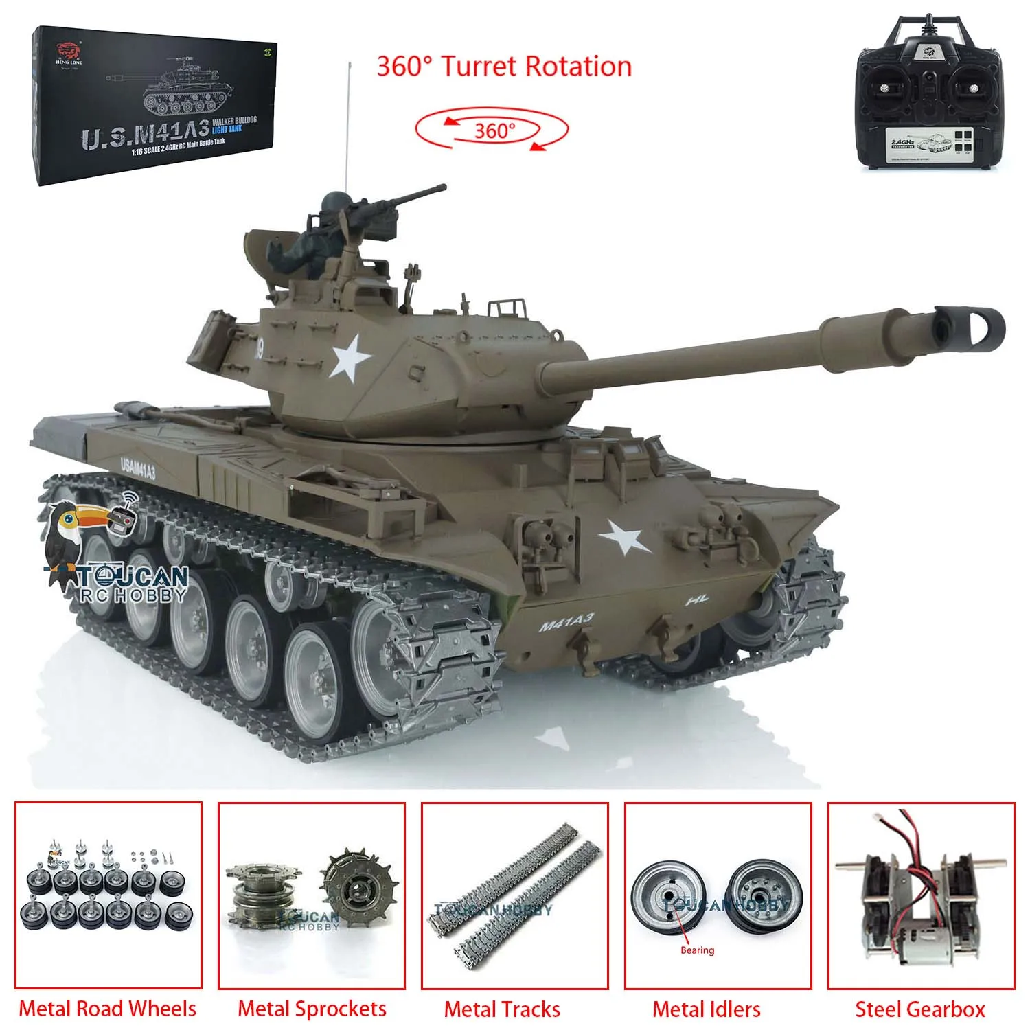US Stock Heng Long 1/16 7.0 Customized Walker Bulldog RTR RC Tank 3839 Metal Tracks Wheels Cars Toys for Boys TH17329
US Stock Heng Long 1/16 7.0 Customized Walker Bulldog RTR RC Tank 3839 Metal Tracks Wheels Cars Toys for Boys TH17329