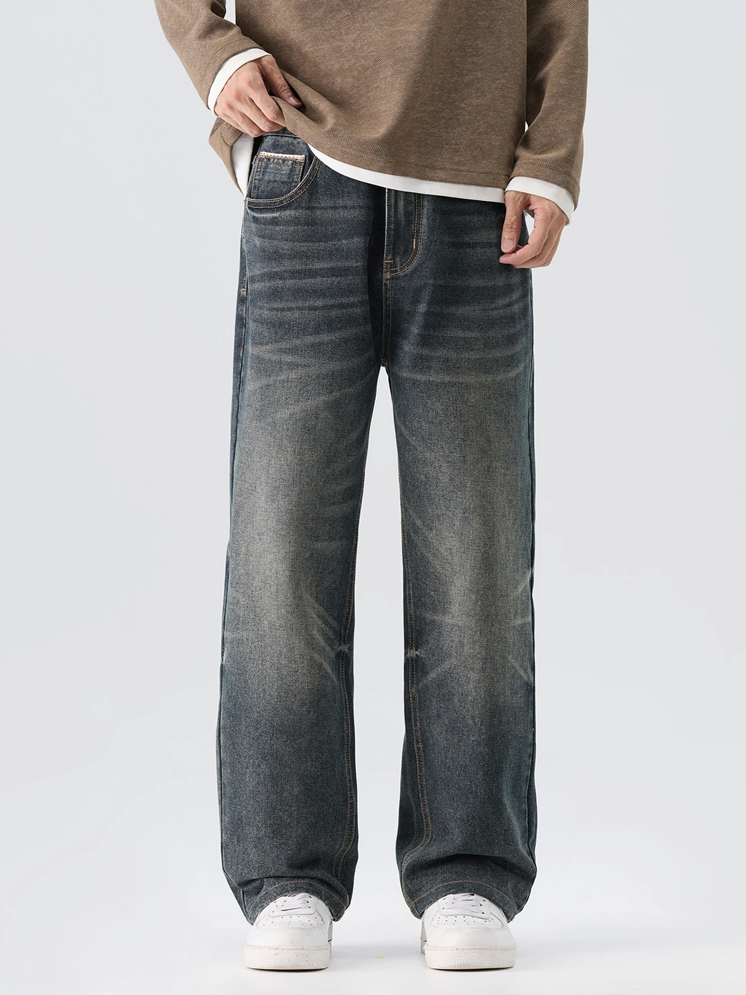 Retro American Washed Denim Jeans Men's Autumn Winter New Trendy Loose Straight Casual Long Pants Cotton Polyester Blend
Retro American Washed Denim Jeans Men's Autumn Winter New Trendy Loose Straight Casual Long Pants Cotton Polyester Blend