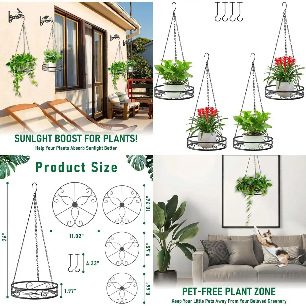 Набор из 4 металлических подвесных кашпо для растений – прочные подвесные корзины для растений на открытом воздухе с цепями и длинными крюками – Aest
Набор из 4 металлических подвесных кашпо для растений – прочные подвесные корзины для растений на открытом воздухе с цепями и длинными крюками – Aest
