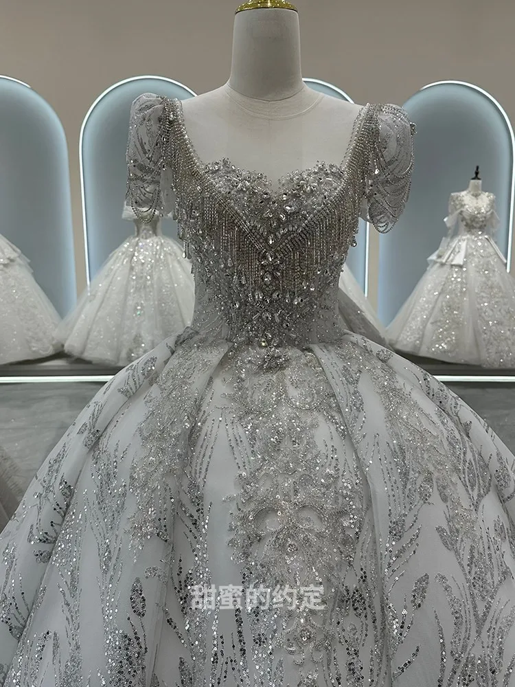 A new one-shoulder light main fabric heavy industry plate-size long tailline dress
A new one-shoulder light main fabric heavy industry plate-size long tailline dress