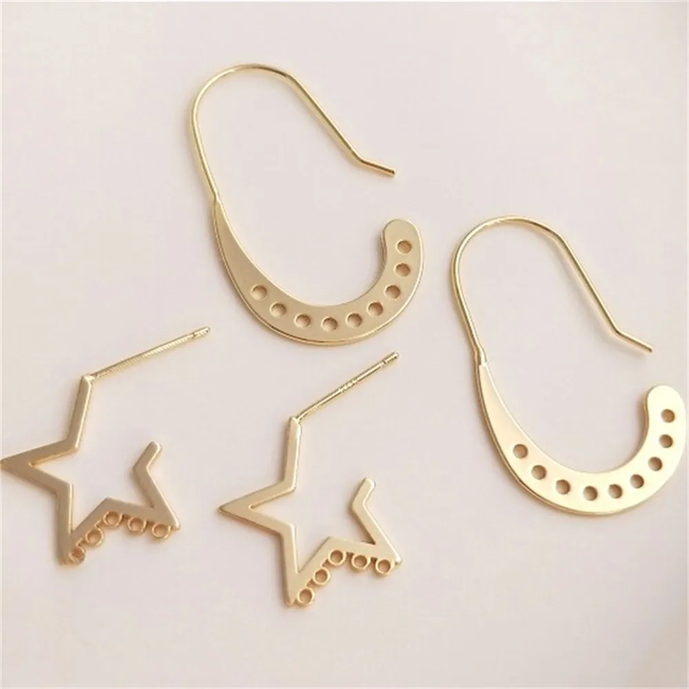 S925 Silver Needle 14K Gold Five Cornered Star Multi Hanging Hole Earrings Handmade DIY Multi Hanging Ring Tassel Earrings E117
S925 Silver Needle 14K Gold Five Cornered Star Multi Hanging Hole Earrings Handmade DIY Multi Hanging Ring Tassel Earrings E117