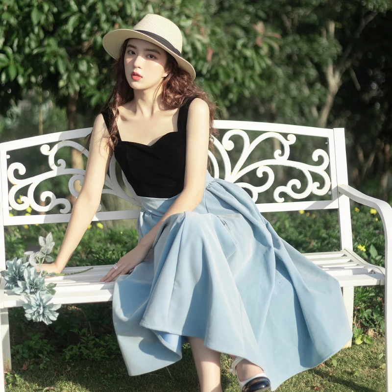 Elegant Off-Shoulder Midi Dress Slimming A-Line Silhouette Backless Design Color Block Base Layer Inner Wear Summer Dress
Elegant Off-Shoulder Midi Dress Slimming A-Line Silhouette Backless Design Color Block Base Layer Inner Wear Summer Dress