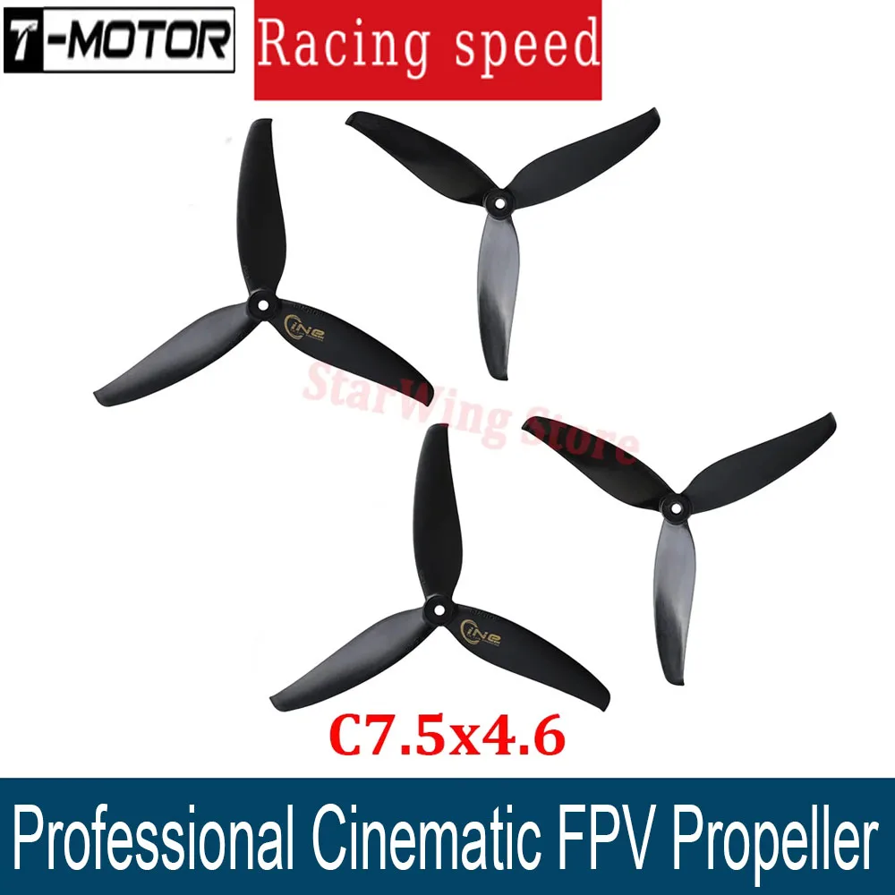4 шт. T-Motor C7,5 × 4,6, кинематографический пропеллер FPV, 4 шт. — профессиональный 3-лопастной для FPV фристайл/дронов дальнего действия
4 шт. T-Motor C7,5 × 4,6, кинематографический пропеллер FPV, 4 шт. — профессиональный 3-лопастной для FPV фристайл/дронов дальнего действия