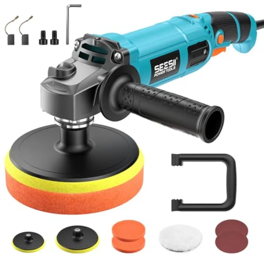 Car Buffer Polisher 1600W 7"/6" Variable Speed 2056-3600 RPM Rotary Polisher with Copper Motor and Detachable Handles Ideal for
Car Buffer Polisher 1600W 7"/6" Variable Speed 2056-3600 RPM Rotary Polisher with Copper Motor and Detachable Handles Ideal for