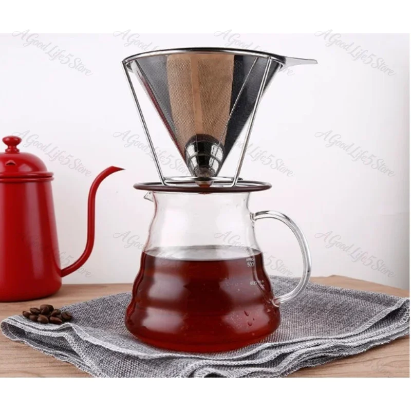 3-4 People for L-BEANS Coffee Filter Funnel Double-layer Stainless Steel Filter Cup Without Paper Coffee Pot Hand Flushing Set
3-4 People for L-BEANS Coffee Filter Funnel Double-layer Stainless Steel Filter Cup Without Paper Coffee Pot Hand Flushing Set