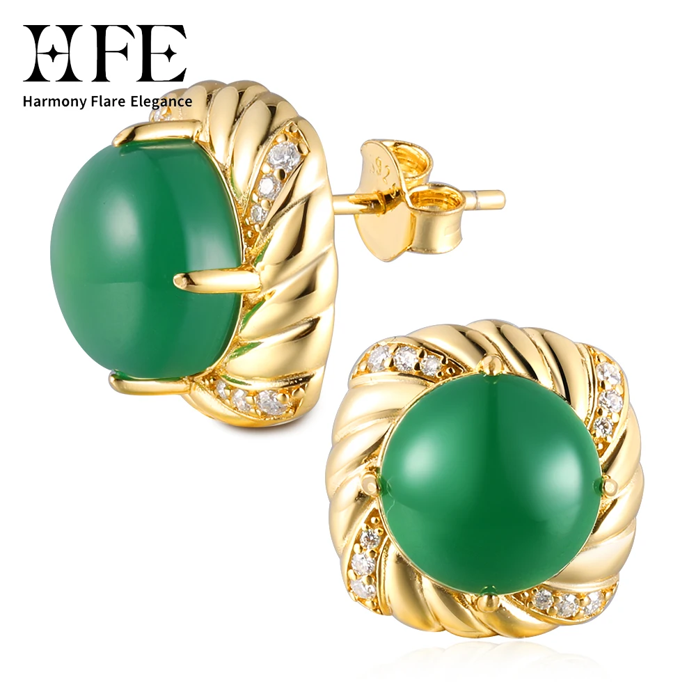 HFE золотые изумрудные круглые серьги из синтетического камня, стерлинговое серебро 925 пробы, муассанит, женские ретро-американские аксессуары, новый стиль
HFE золотые изумрудные круглые серьги из синтетического камня, стерлинговое серебро 925 пробы, муассанит, женские ретро-американские аксессуары, новый стиль