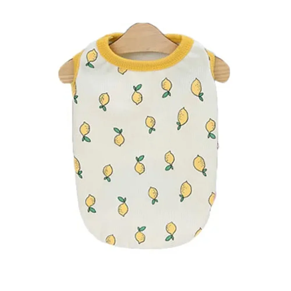Pet Clothing Lemon Pattern Dog Clothes Soft Fashion Pet Shirt Sleeveless Breathable Cat Vest Spring
Pet Clothing Lemon Pattern Dog Clothes Soft Fashion Pet Shirt Sleeveless Breathable Cat Vest Spring