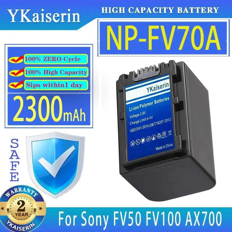 Camera Battery NP-FV70A 2300Mah For Sony FV50 FV50A FV100 AX700 AX45 60 AX100E AXP55 EAX40
Camera Battery NP-FV70A 2300Mah For Sony FV50 FV50A FV100 AX700 AX45 60 AX100E AXP55 EAX40