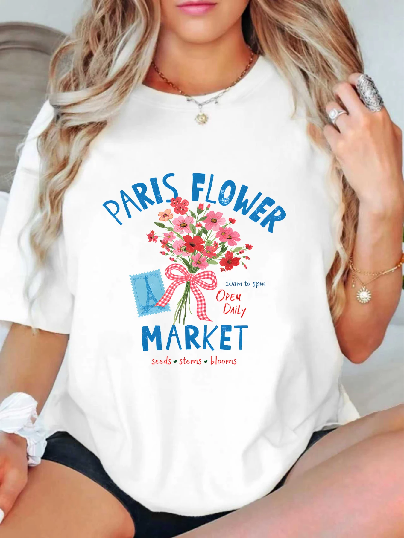 【ZXH11418】Creative flower print plus size women's round neck summer casual short sleeved street fashion versatile T-shirt
【ZXH11418】Creative flower print plus size women's round neck summer casual short sleeved street fashion versatile T-shirt