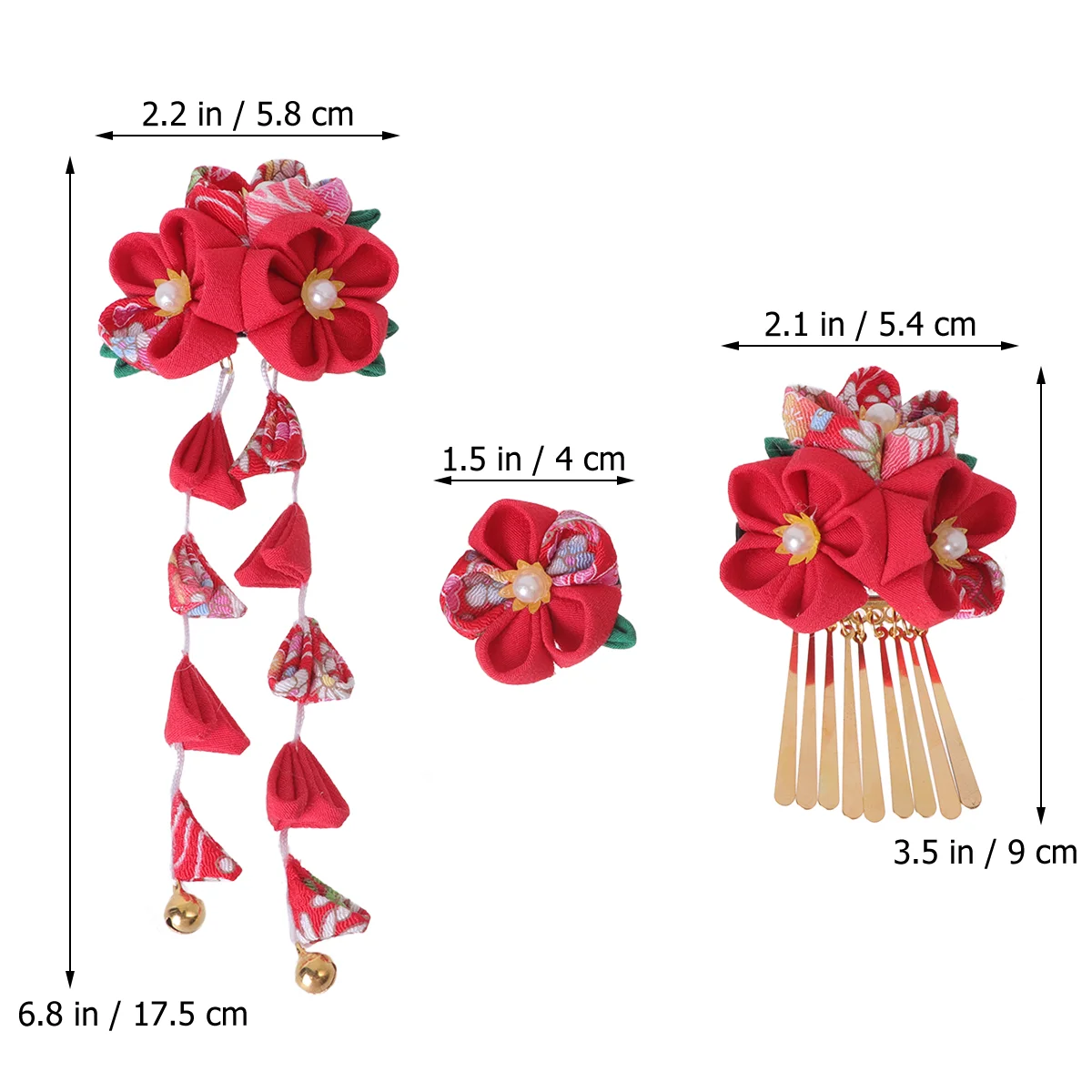 3 Pcs Hair Clip Three-piece Set Red Japanese Style Clips Women Barrette Japanese-style Kimono Premium Pins Cloth Accessories
3 Pcs Hair Clip Three-piece Set Red Japanese Style Clips Women Barrette Japanese-style Kimono Premium Pins Cloth Accessories
