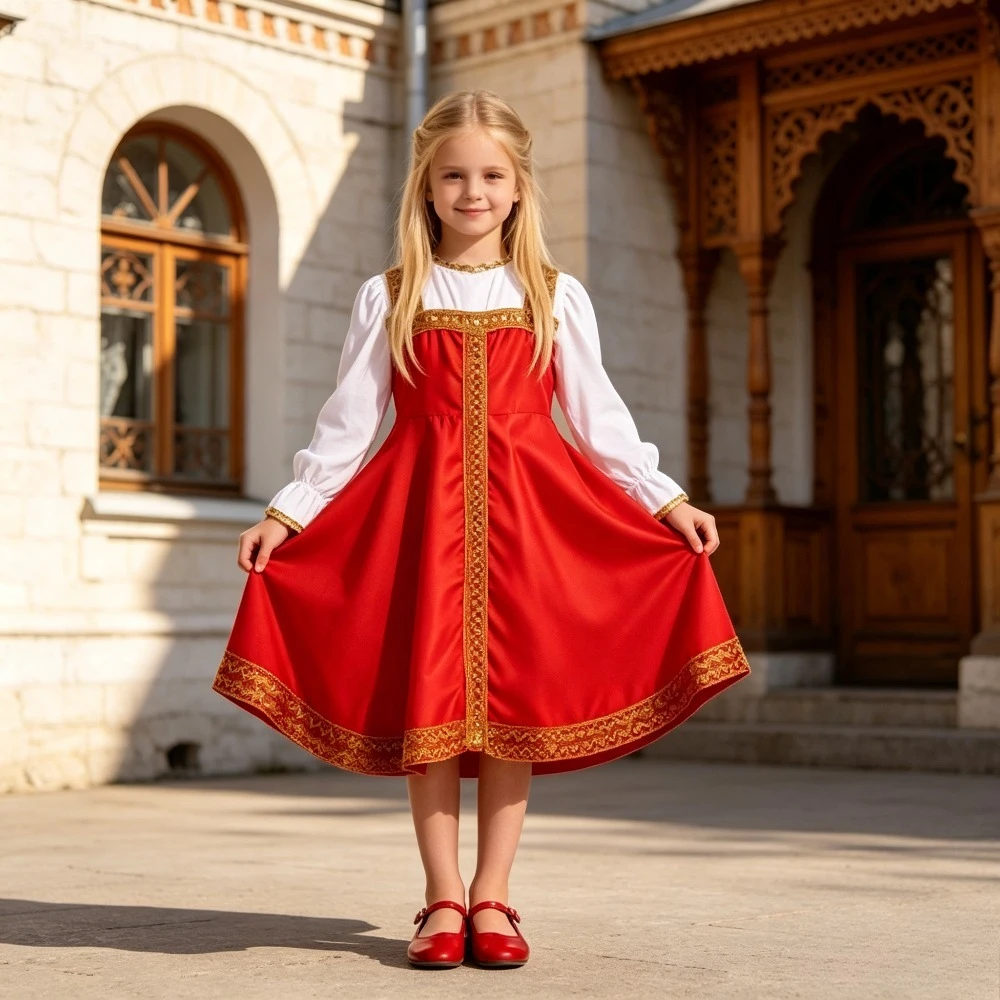 Halloween Cosplay Costume, Russian Folk Ethnic Traditional Sarafan Outfit, Festival Fancy Dress For Carnival Stage Theme Party
Halloween Cosplay Costume, Russian Folk Ethnic Traditional Sarafan Outfit, Festival Fancy Dress For Carnival Stage Theme Party
