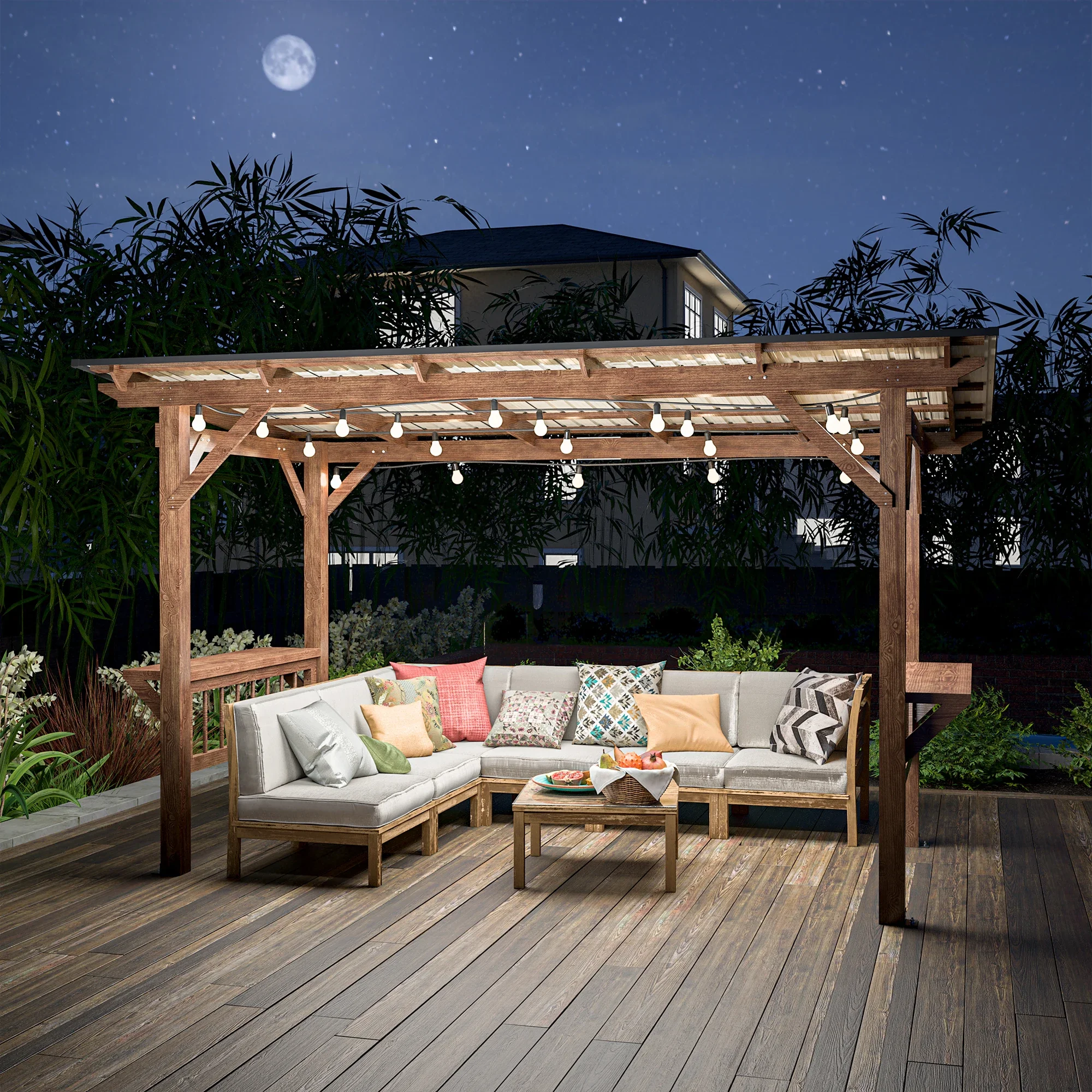 13x6.5FT Wooden Grill Gazebo Sloping Metal Roof with 60 Bulbs For 2 Bar Counter Grills Outdoor BBQ Shelter
13x6.5FT Wooden Grill Gazebo Sloping Metal Roof with 60 Bulbs For 2 Bar Counter Grills Outdoor BBQ Shelter