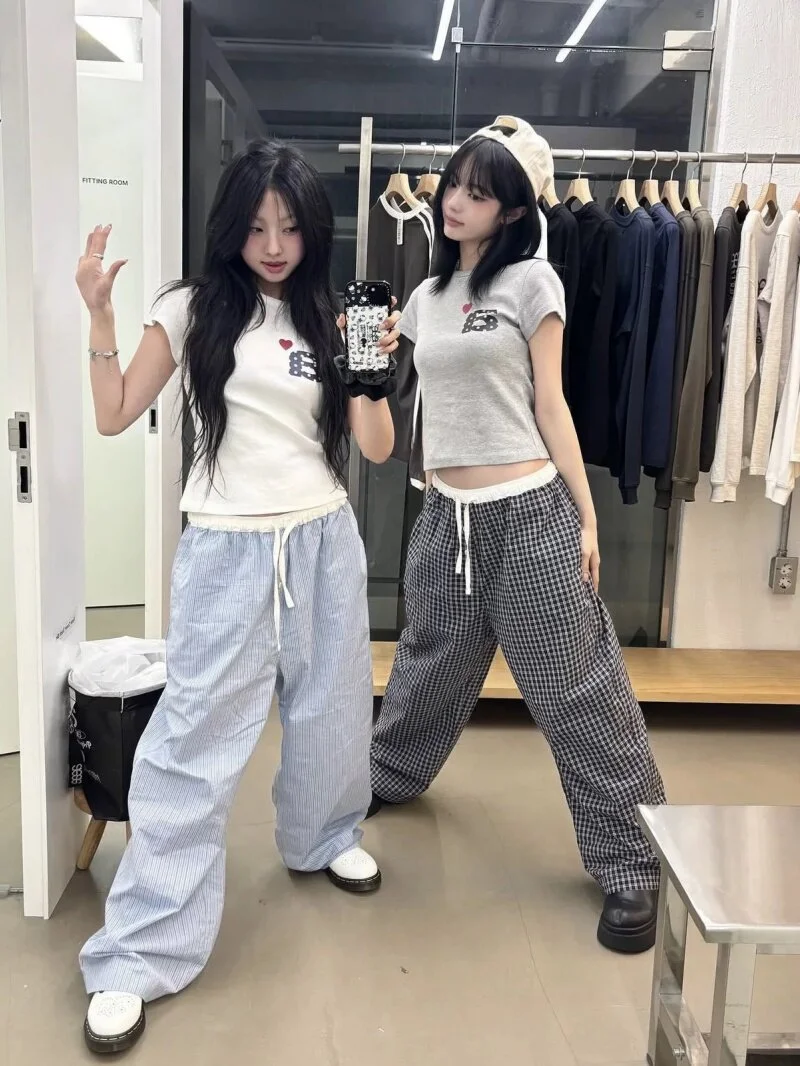 Aee Angel Wings Embroidery Pure Cotton Patchwork Striped Loose Fit Casual Pants Drawstring Elastic Waist Straight Leg Trousers
Aee Angel Wings Embroidery Pure Cotton Patchwork Striped Loose Fit Casual Pants Drawstring Elastic Waist Straight Leg Trousers