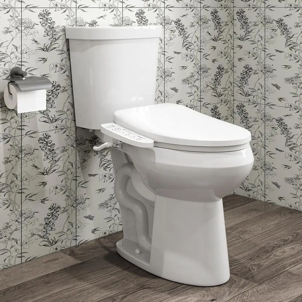 Two-Piece Elongated Tall Toilet with Smart Seat, 19 Inch ADA Height Toilet with Heated Seat, Powerul 1.1/1.6 GP Dual lush toilet
Two-Piece Elongated Tall Toilet with Smart Seat, 19 Inch ADA Height Toilet with Heated Seat, Powerul 1.1/1.6 GP Dual lush toilet