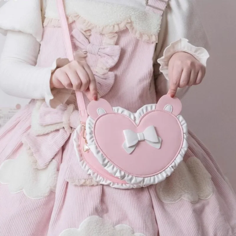 Contrast Heart Bow Bags for Woman Original Lolita Sac Femme Pearl Crossbady Bag Cute Bolso Teenage Girls Bolsos De Mujer
Contrast Heart Bow Bags for Woman Original Lolita Sac Femme Pearl Crossbady Bag Cute Bolso Teenage Girls Bolsos De Mujer
