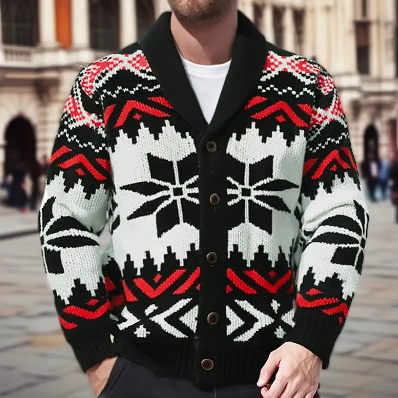 Мужской шерстяной вязаный свитер-кардиган из полиэстера с длинными рукавами, отложным воротником, устойчивый к деформации
Мужской шерстяной вязаный свитер-кардиган из полиэстера с длинными рукавами, отложным воротником, устойчивый к деформации