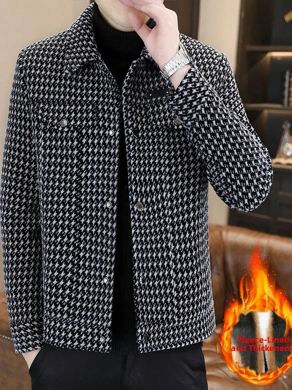 Thiened Flannel Men's Jaet with Fce ort Warm Winter High-end Casual Coat Bird Pattern Sli Busin ort Coat
Thiened Flannel Men's Jaet with Fce ort Warm Winter High-end Casual Coat Bird Pattern Sli Busin ort Coat