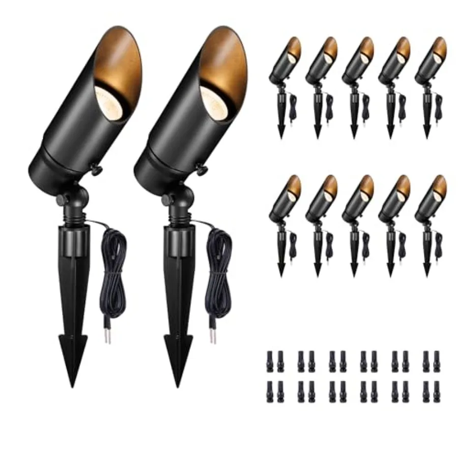 Ландшафтные точечные светильники для улицы, 12В, регулируемые, водонепроницаемые, полностью металлические, проводные, алюминиевые, черные, акцентные светильники, теплый и холодный белый свет, 12 штук в упаковке
Ландшафтные точечные светильники для улицы, 12В, регулируемые, водонепроницаемые, полностью металлические, проводные, алюминиевые, черные, акцентные светильники, теплый и холодный белый свет, 12 штук в упаковке