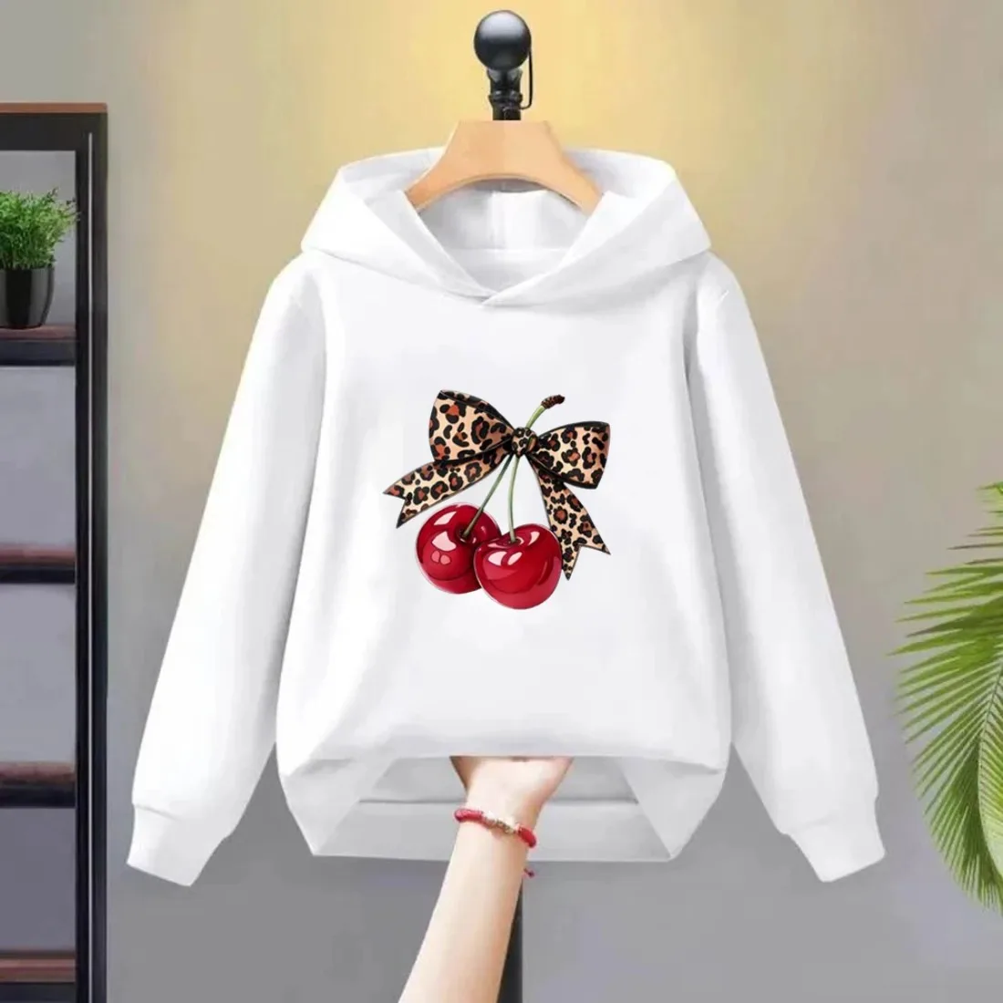 Children's Round Neck Hooded Sweatshirt Loose Comfortable Casual Stylish Outdoor Sports Bow Cherry Long Sleeved
Children's Round Neck Hooded Sweatshirt Loose Comfortable Casual Stylish Outdoor Sports Bow Cherry Long Sleeved