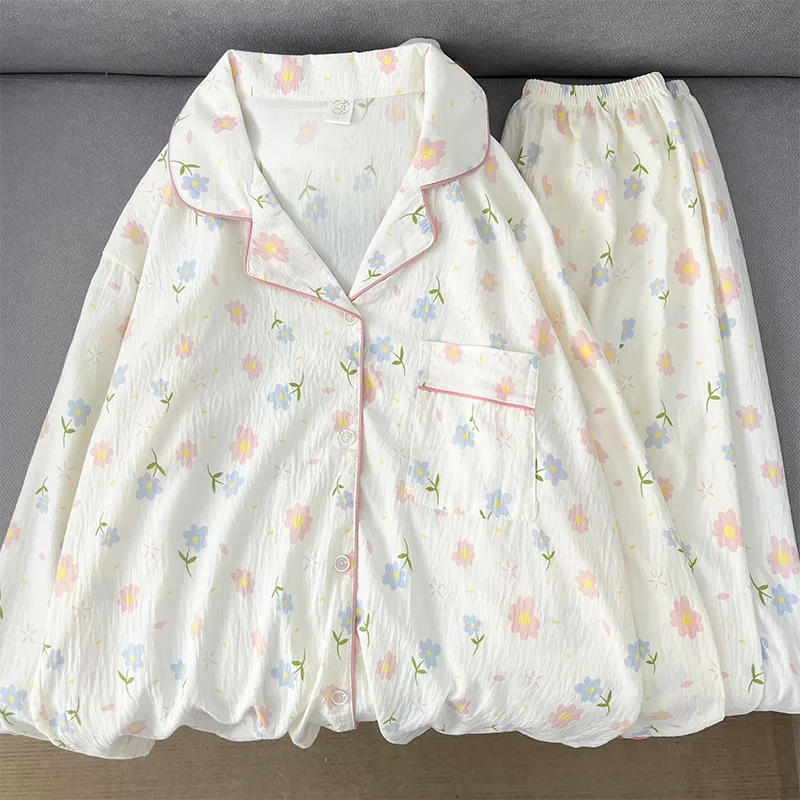 Y2K милые женские пижамы с маленьким цветочным принтом, большие размеры, с лацканами и пуговицами, ночная рубашка большого размера, повседневная домашняя одежда, мода
Y2K милые женские пижамы с маленьким цветочным принтом, большие размеры, с лацканами и пуговицами, ночная рубашка большого размера, повседневная домашняя одежда, мода