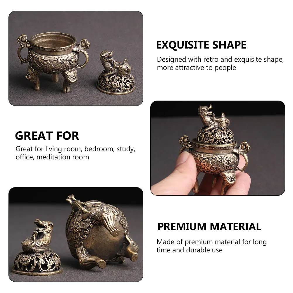 1pc Chic Incense Burner Vintage Copper Censer Holder Desktop Decor Artistic Gift Home Office Meditation Room Use
1pc Chic Incense Burner Vintage Copper Censer Holder Desktop Decor Artistic Gift Home Office Meditation Room Use