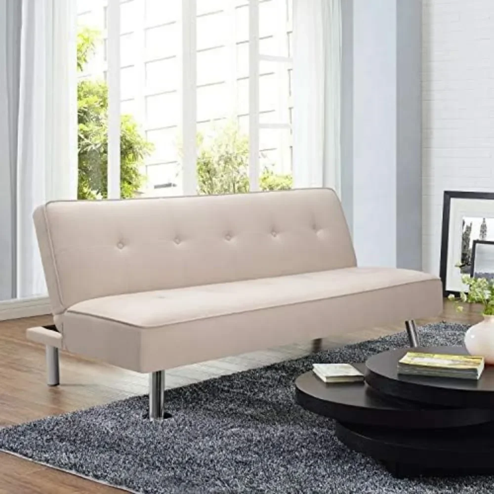 Sofa Bed Convertible Folding Futon Upholstered Sleeper Compact Fabric Recliner Sofa Legs Beige Loft Bed Couch Balcony Furniture
Sofa Bed Convertible Folding Futon Upholstered Sleeper Compact Fabric Recliner Sofa Legs Beige Loft Bed Couch Balcony Furniture