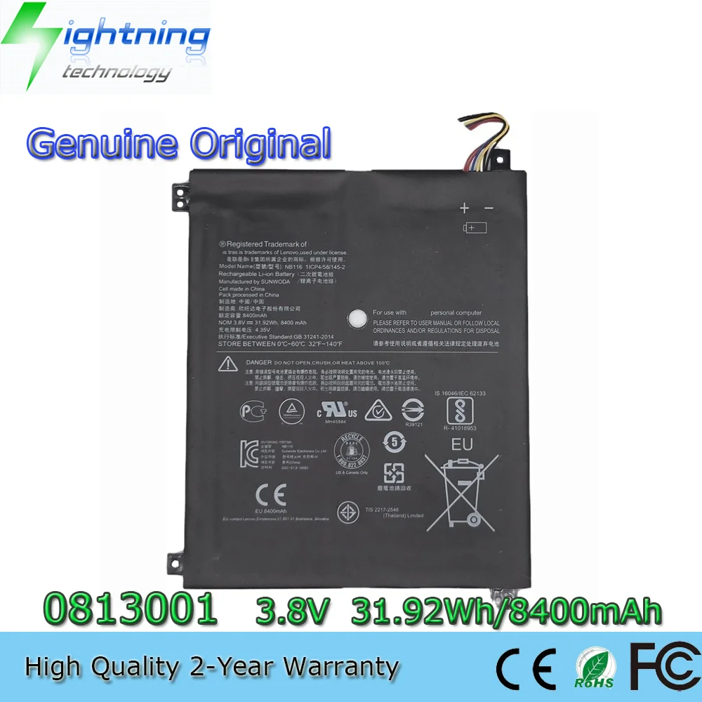 Original NB116 Battery For Lenovo Ideapad 100S 100S-11IBY 5B10K37675 0813001 new
Original NB116 Battery For Lenovo Ideapad 100S 100S-11IBY 5B10K37675 0813001 new