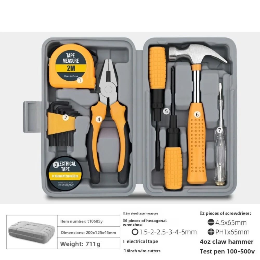 Ergonomic Household DIY Tool Kit Compact Professional Hand Tool Kit Heavy Duty Mini Tool Box Set Home Improvement
Ergonomic Household DIY Tool Kit Compact Professional Hand Tool Kit Heavy Duty Mini Tool Box Set Home Improvement