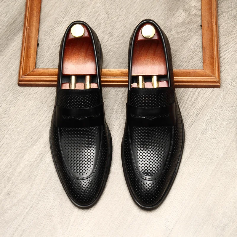 Classic Men Penny Loafer Black Brown Genuine Leather Handmade Slip-On Mens Dress Shoes Wedding Party Formal Suit Shoes Male
Classic Men Penny Loafer Black Brown Genuine Leather Handmade Slip-On Mens Dress Shoes Wedding Party Formal Suit Shoes Male