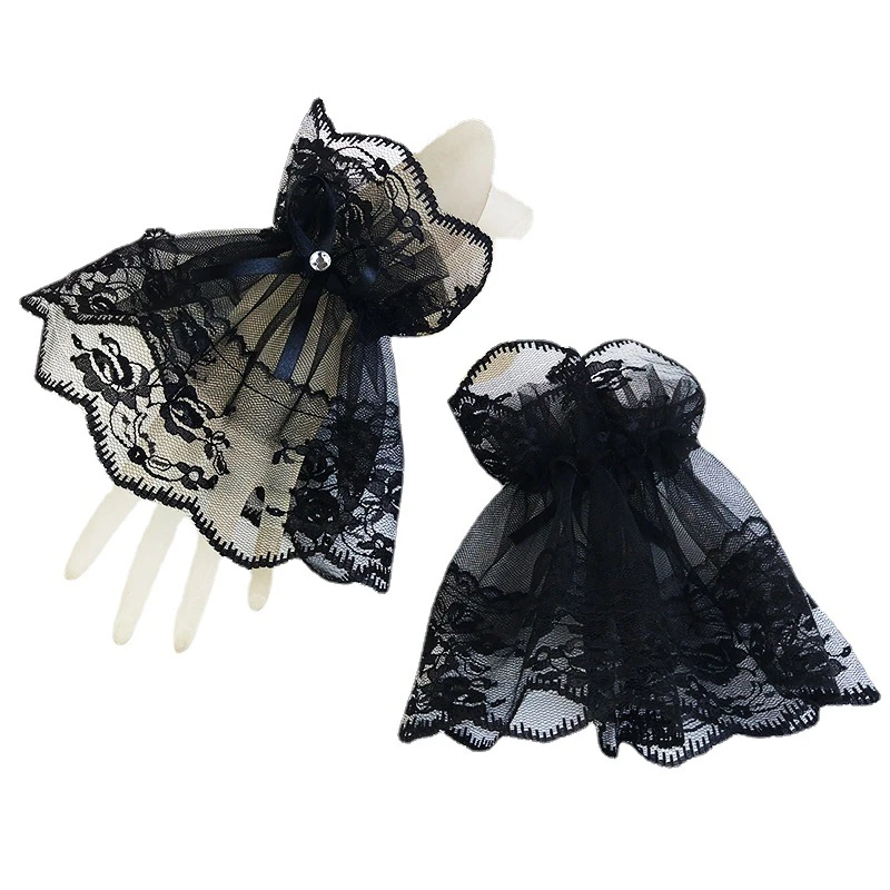 Sexy Lace Bride Wedding Wrist Cuffs Short Mesh Bowknot Fingerless Gloves Elastic Hand Sleeves Prom Accessories For Women
Sexy Lace Bride Wedding Wrist Cuffs Short Mesh Bowknot Fingerless Gloves Elastic Hand Sleeves Prom Accessories For Women